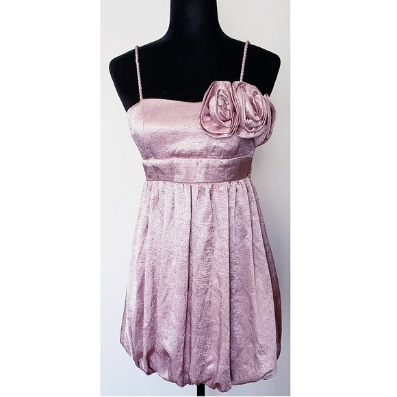 Papaya Dresses & Skirts - PAPAYA Light Pink Sateen Mini Bubble-Hem Dress